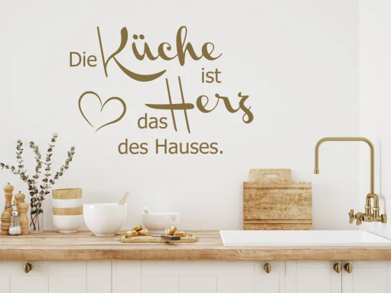 Wandtattoo Die Küche ist das Herz des Hauses