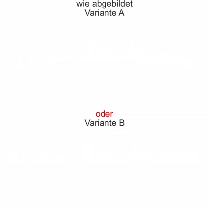Wandtattoo mit Skyline von Dortmund - Ansicht Ausrichtung mit Farbauswahl und Variante