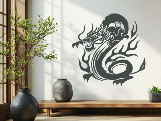 Preview: Wandtattoo Drache Fluitare