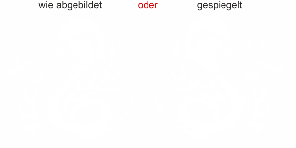 Preview: Wandtattoo mit tollem Drachen Fluitare - Ansicht Ausrichtung mit Farbauswahl