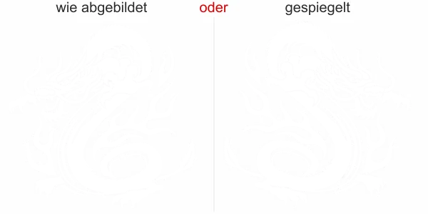 Wandtattoo mit tollem Drachen Fluitare - Ansicht Ausrichtung mit Farbauswahl