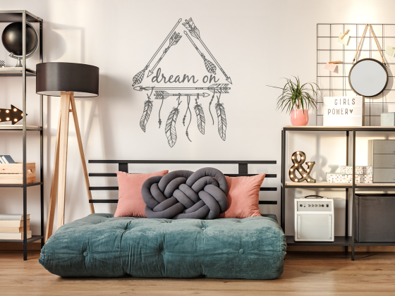 Preview: Wandtattoo Dream on mit Federn