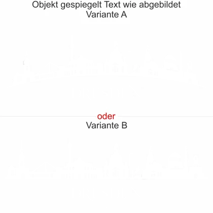 Wandtattoo mit Skyline von Dresden - Ansicht Ausrichtung mit Farbauswahl und Variante - Ansicht Ausrichtung mit Farbauswahl und Variante