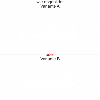 Wandtattoo mit Skyline von Dubai - Ansicht Ausrichtung mit Farbauswahl und Variante