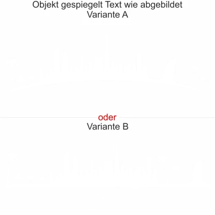 Wandtattoo mit Skyline von Dubai - Ansicht Ausrichtung mit Farbauswahl und Variante