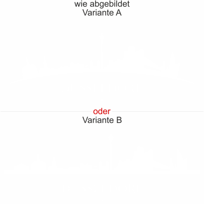 Preview: Wandtattoo mit Skyline von Düsseldorf - Ansicht Ausrichtung mit Farbauswahl und Variante