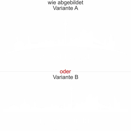 Wandtattoo mit Skyline von Düsseldorf - Ansicht Ausrichtung mit Farbauswahl und Variante