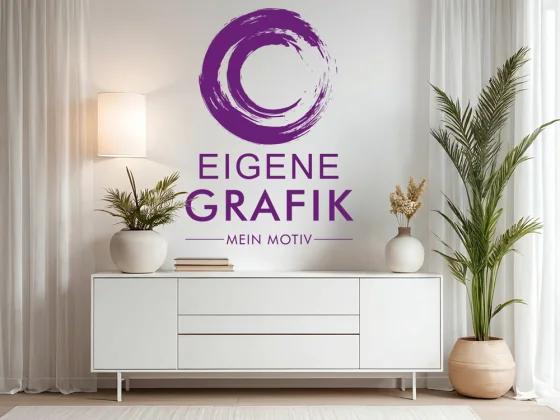 Wandtattoo Eigene Grafik einfarbig im Arbeitszimmer