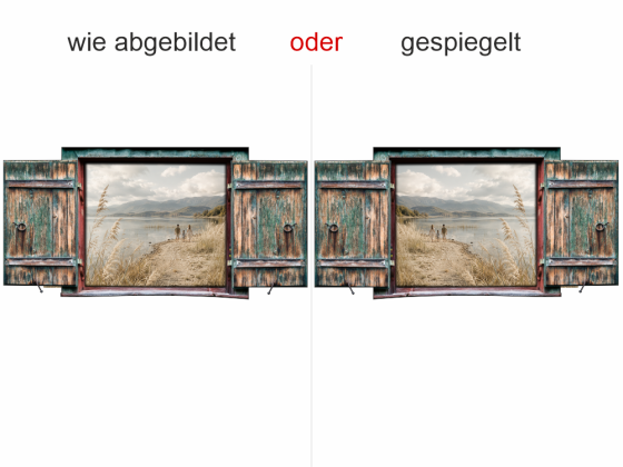 Preview: Wandtattoo Eigenes Foto Fensterladen - Ansicht Ausrichtung