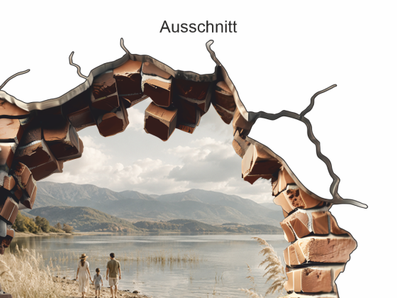 Preview: Wandtattoo Eigenes Foto Mauerdurchbruch - Ansicht Ausschnitt