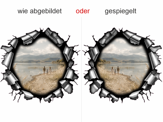 Preview: Wandtattoo Eigenes Foto Metallrahmen - Ansicht Ausrichtung
