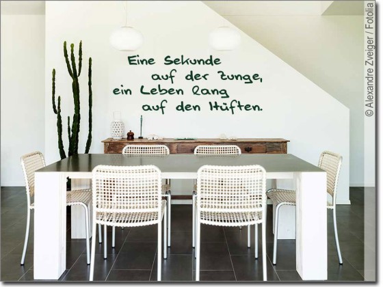 Preview: Wandspruch Eine Sekunde auf der Zunge