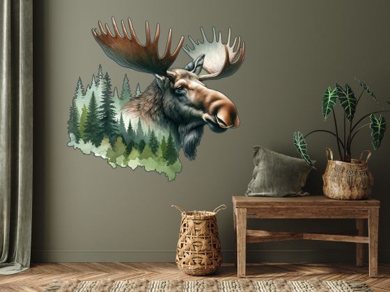 Preview: Wandtattoo Elch im Wald Preview: Wandtattoo Elch im Wald