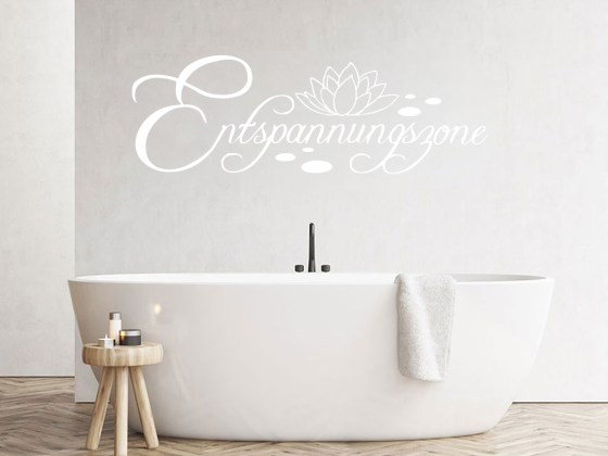 Preview: Wandtattoo Entspannungszone über Badewanne