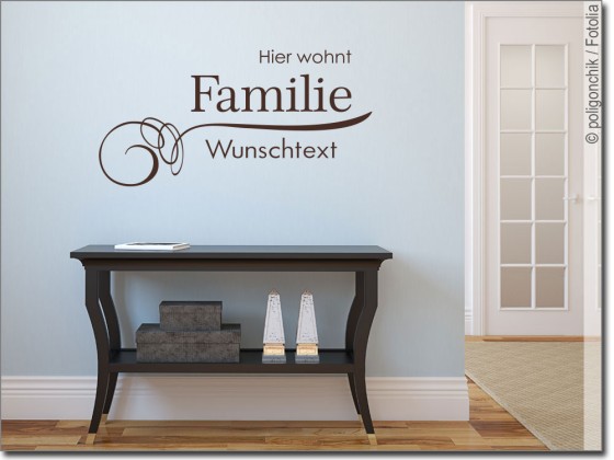 Preview: Wandtattoo Hier wohnt mit Wunschtext Preview: Wandtattoo Hier wohnt mit Wunschtext