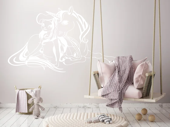 Wandtattoo Fee mit Einhorn