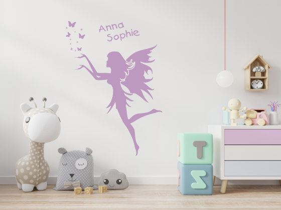 Preview: Wandbild Fee mit Wunschtext