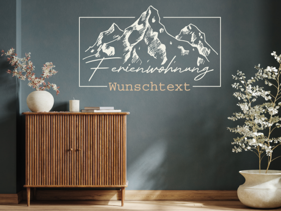 Preview: Wandtattoo Ferienwohnung Berge