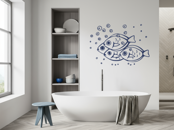 Preview: Wandtattoo Fischschwarm
