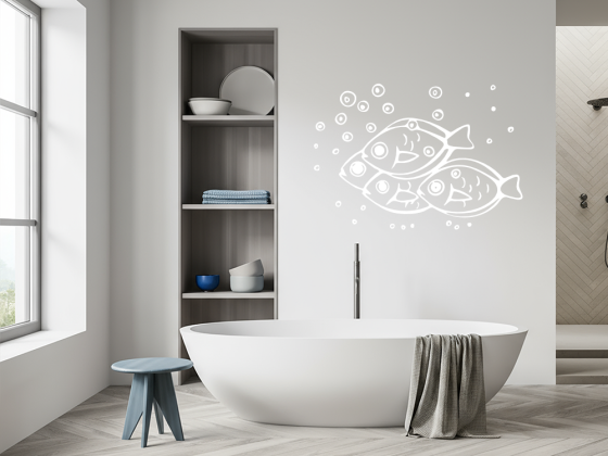 Preview: Wandtattoo Fischschwarm