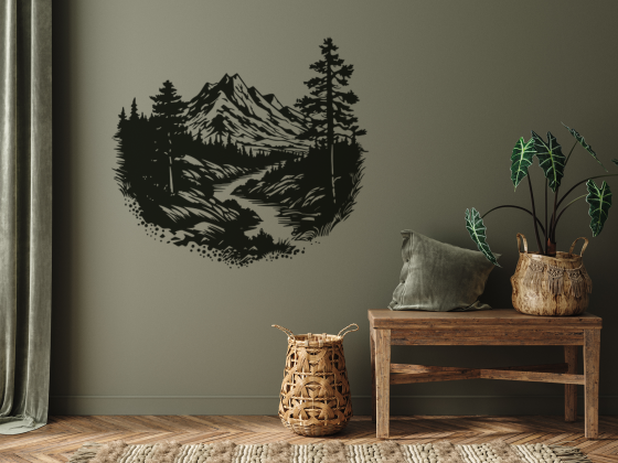 Preview: Wandtattoo Flusslauf durch die Natur Preview: Wandtattoo Flusslauf durch die Natur