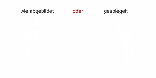 Wandtattoo mit Förderturm - Ansicht Ausrichtung und Farbauswahl