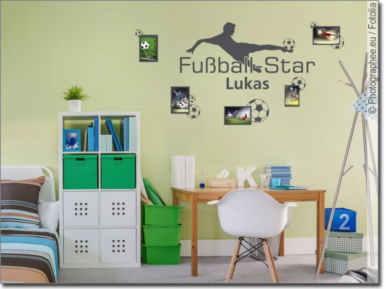 Preview: Wandtattoo Fotorahmen Fußball