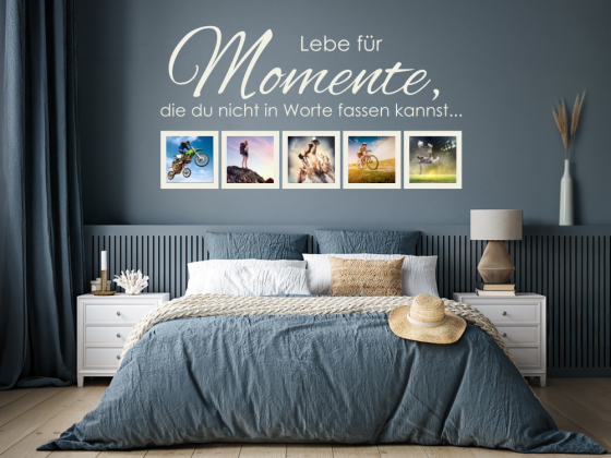 Preview: Wandtattoo Fotorahmen Lebe für Momente