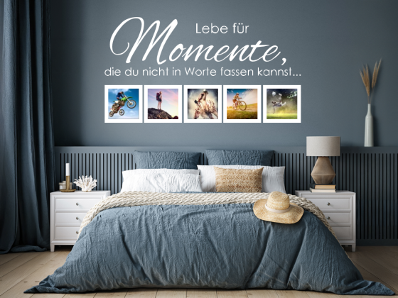 Preview: Wandtattoo Fotorahmen Lebe für Momente