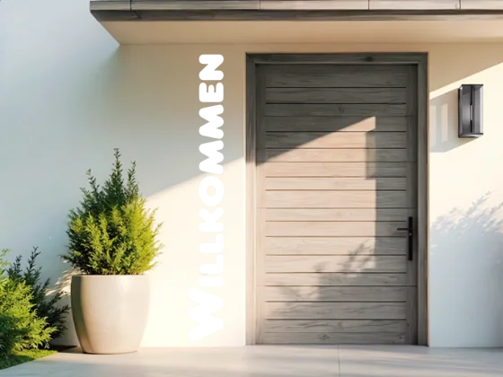 Wandtattoo für Außenwand Willkommen 2