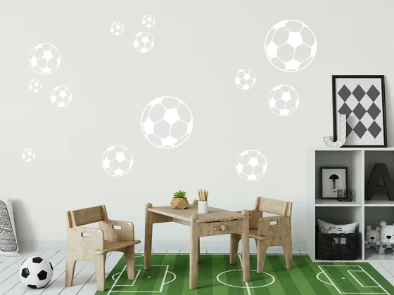 Wandtattoo Fußball Set