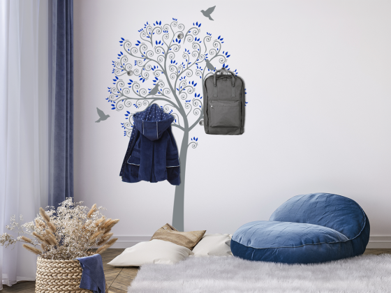 Preview: Wandtattoo Garderobe Bunter Baum