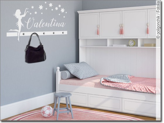 Preview: Garderobenleiste Fee mit Wunschnamen