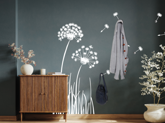 Preview: Wandtattoo Garderobe Löwenzahn