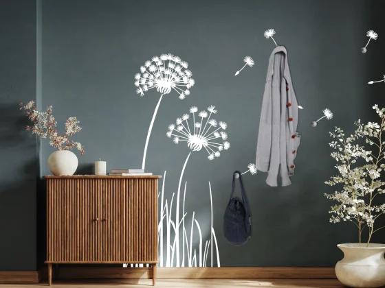 Wandtattoo Garderobe Löwenzahn