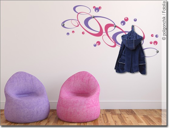 Preview: Wandtattoo Garderobe Ringe Preview: Wandtattoo Garderobe Ringe