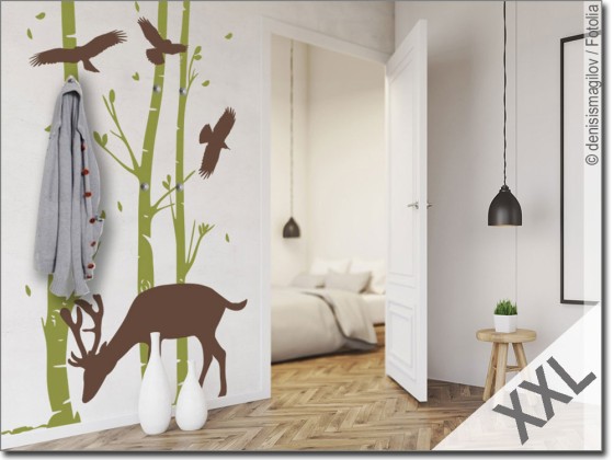 Preview: Wandtattoo Garderobe Tiere im Wald Preview: Wandtattoo Garderobe Tiere im Wald