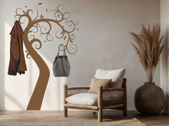 Preview: Wandtattoo Garderobe Zauberbaum