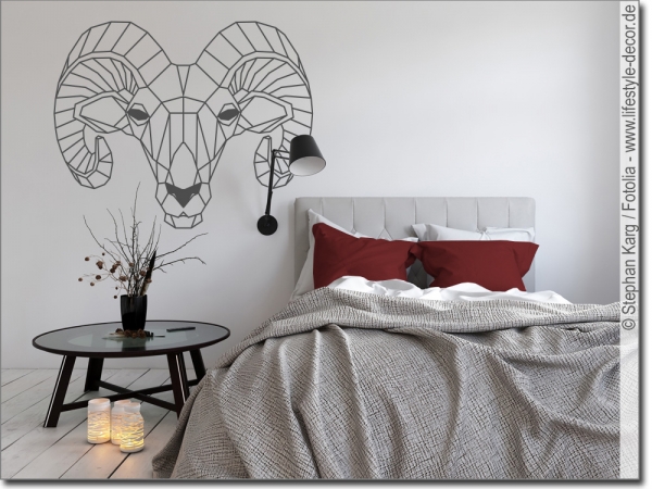 Preview: Wandtattoo Geometrischer Widder Preview: Wandtattoo Geometrischer Widder