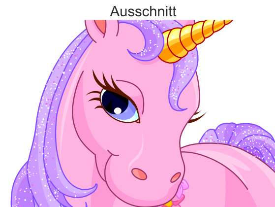 Preview: Wandtattoo mit trendigem Glitzer Einhorn - Ansicht Ausschnitt