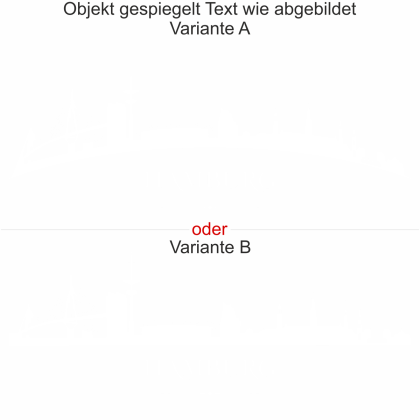 Wandtattoo mit Skyline von Hamburg - Ansicht Ausrichtung mit Farbauswahl und Variante