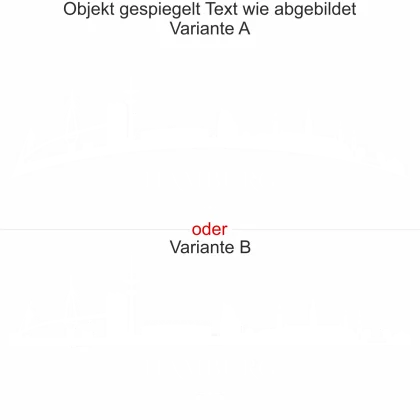 Wandtattoo mit Skyline von Hamburg - Ansicht Ausrichtung mit Farbauswahl und Variante