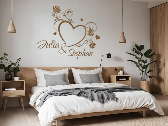 Wandtattoo mit Herzen personalisierbar