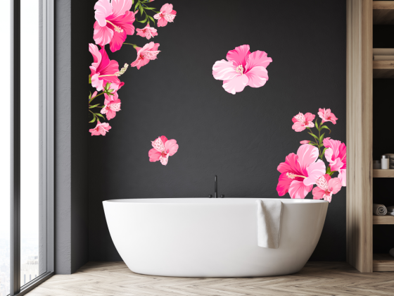 Preview: Wandtattoo Hibiskus Blütenset