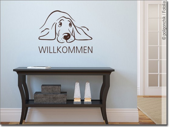 Preview: Wandtattoo Hund Willkommen Preview: Wandtattoo Hund Willkommen