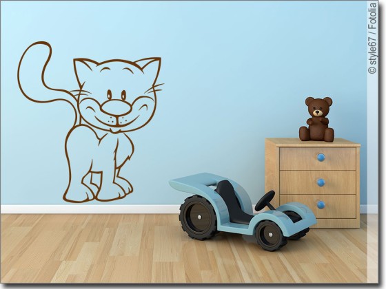 Preview: Wandtattoo Kätzchen