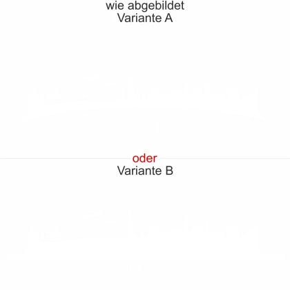 Wandtattoo mit Skyline von Kiel - Ansicht Ausrichtung mit Farbauswahl und Variante