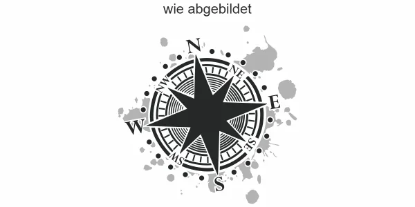 buntes Wandtattoo mit Kompass - Ansicht Ausrichtung