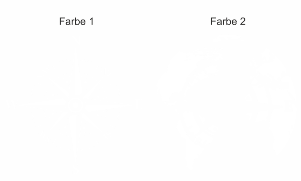 Wandtattoo mit Kompass und Weltkarte - Ansicht Farbauswahl