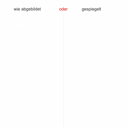 Preview: Wandtattoo Kunstvoller Bambus Preview: Wandtattoo mit kunstvollem Bambus - Ansicht Ausrichtung und Farbauswahl